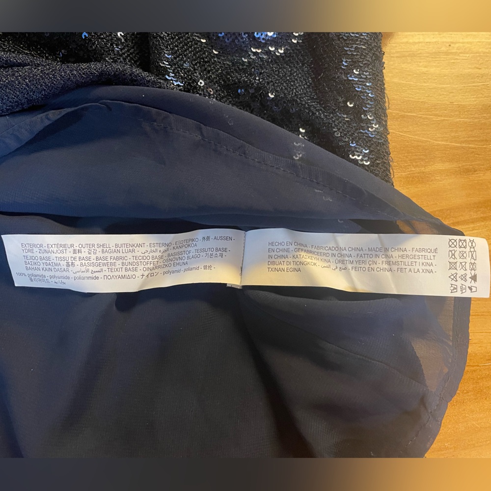ZARA Blue sequin embellished long sleeve evening top party going out blouse - Picture 12 of 13